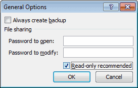 read only settings excel